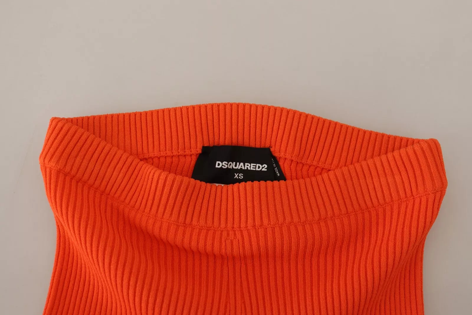Bermuda orange en viscose, taille mi-haute, coupe slim