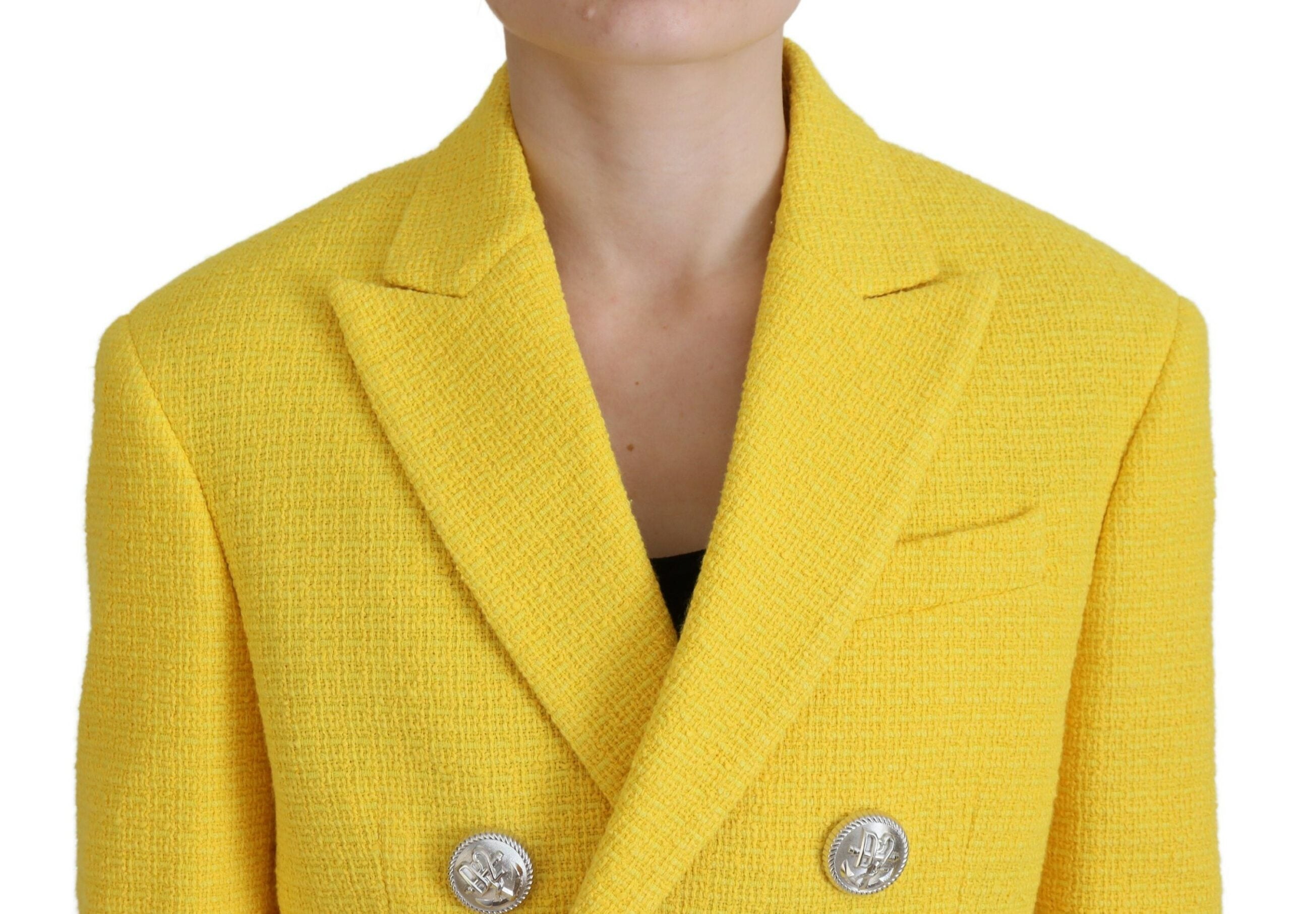 Gelber Zweireiher Mini-Blazer & Rock Set von DSQUARED2