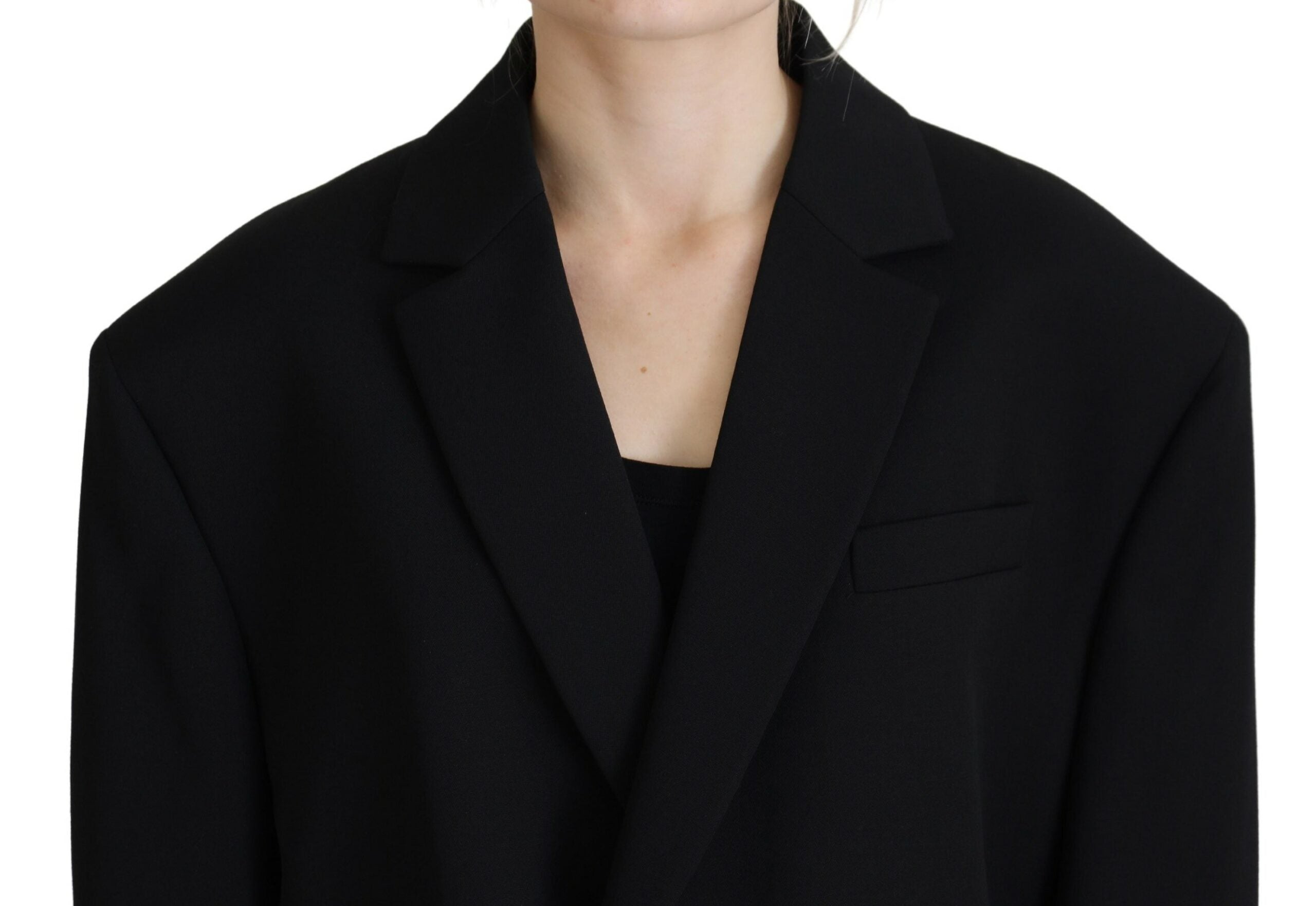 Black Wool Double-Breasted Blazer by DSQUARED2