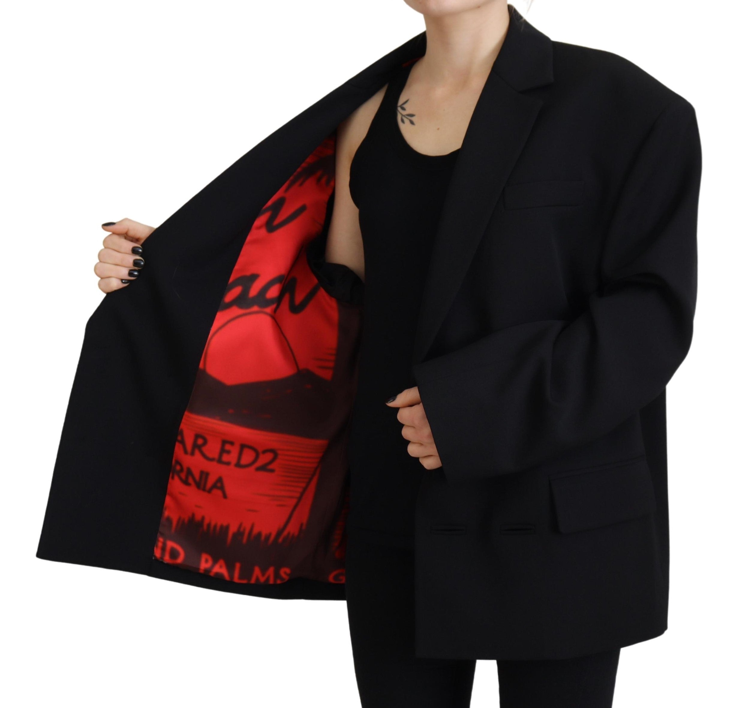 Black Wool Double-Breasted Blazer by DSQUARED2