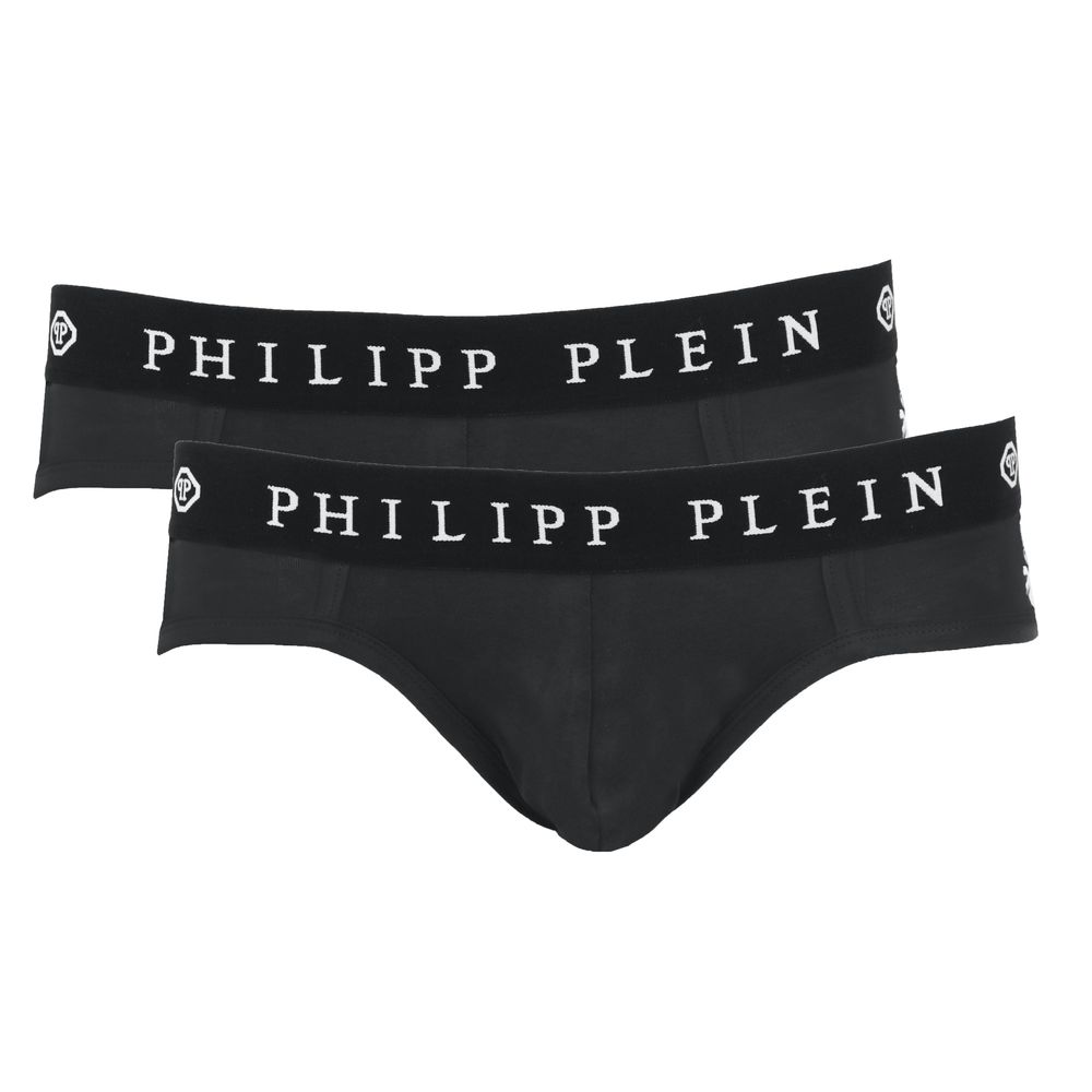 Black Cotton Men Boxer Short PackDiscover the epitome of luxury with these Philipp Plein boxer shorts. Tailored to deliver comfort and a touch of boldness to your everyday essentials, these black boxer shorts are a statement of high-end fashion. The signa