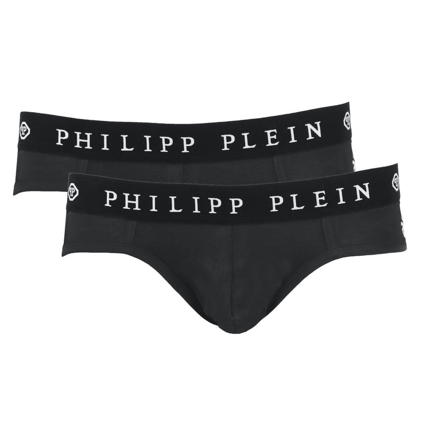 Black Cotton Men Boxer Short PackDiscover the epitome of luxury with these Philipp Plein boxer shorts. Tailored to deliver comfort and a touch of boldness to your everyday essentials, these black boxer shorts are a statement of high-end fashion. The signa