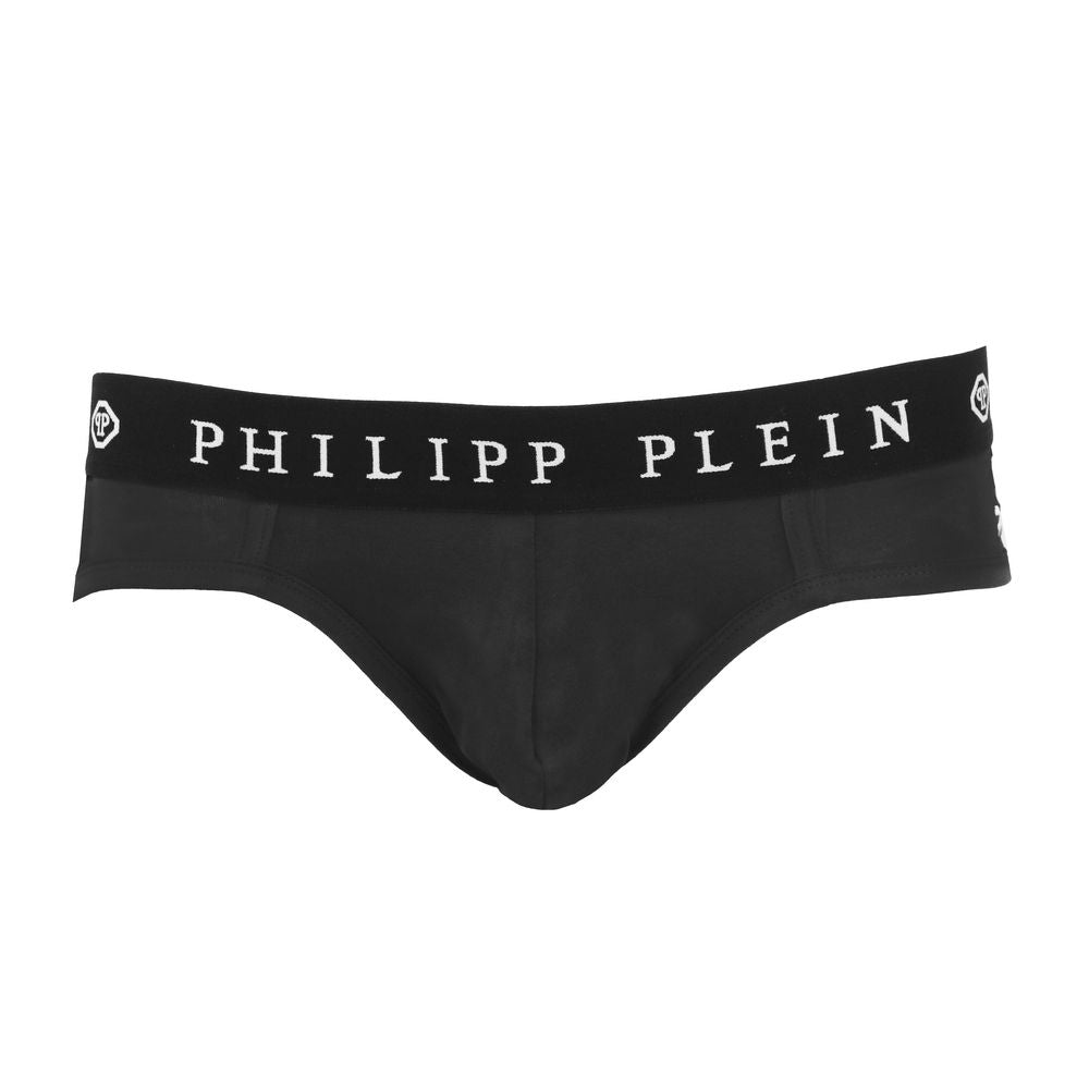 Black Cotton Men Boxer Short PackDiscover the epitome of luxury with these Philipp Plein boxer shorts. Tailored to deliver comfort and a touch of boldness to your everyday essentials, these black boxer shorts are a statement of high-end fashion. The signa