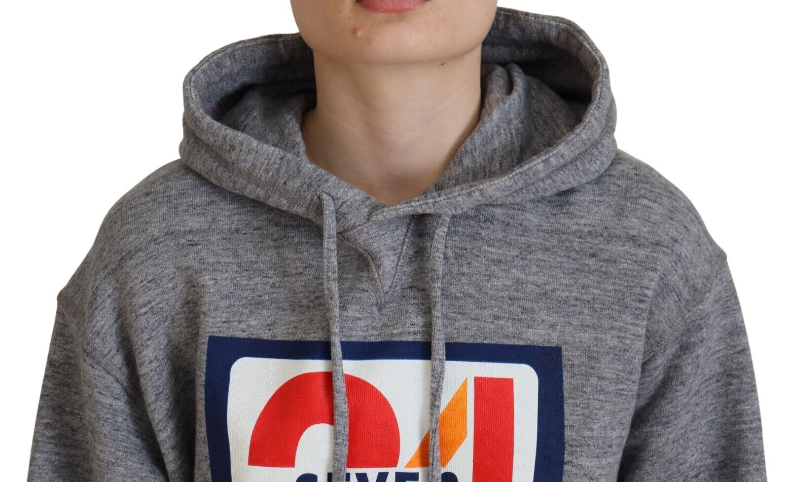 Grauer Baumwoll-Hoodie mit DSQUARED2 Logo-Print