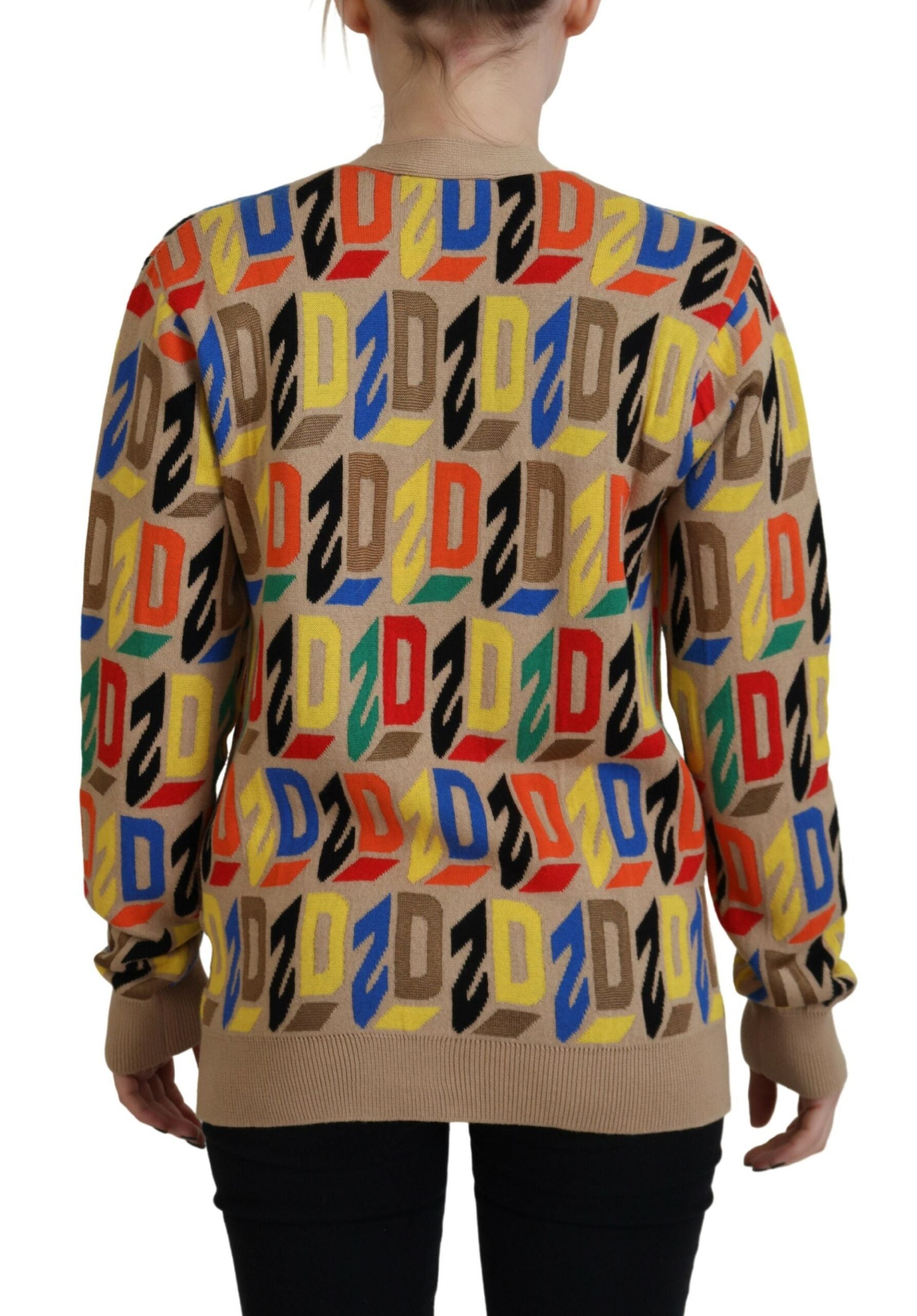 Brauner Baumwoll-Cardigan mit Logo