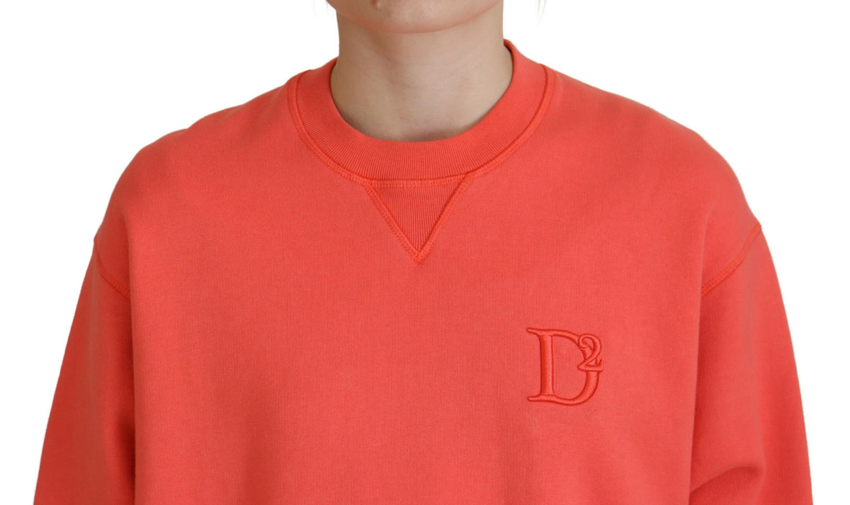 Pull Dsquared² rose à manches longues brodé du logo pour femme