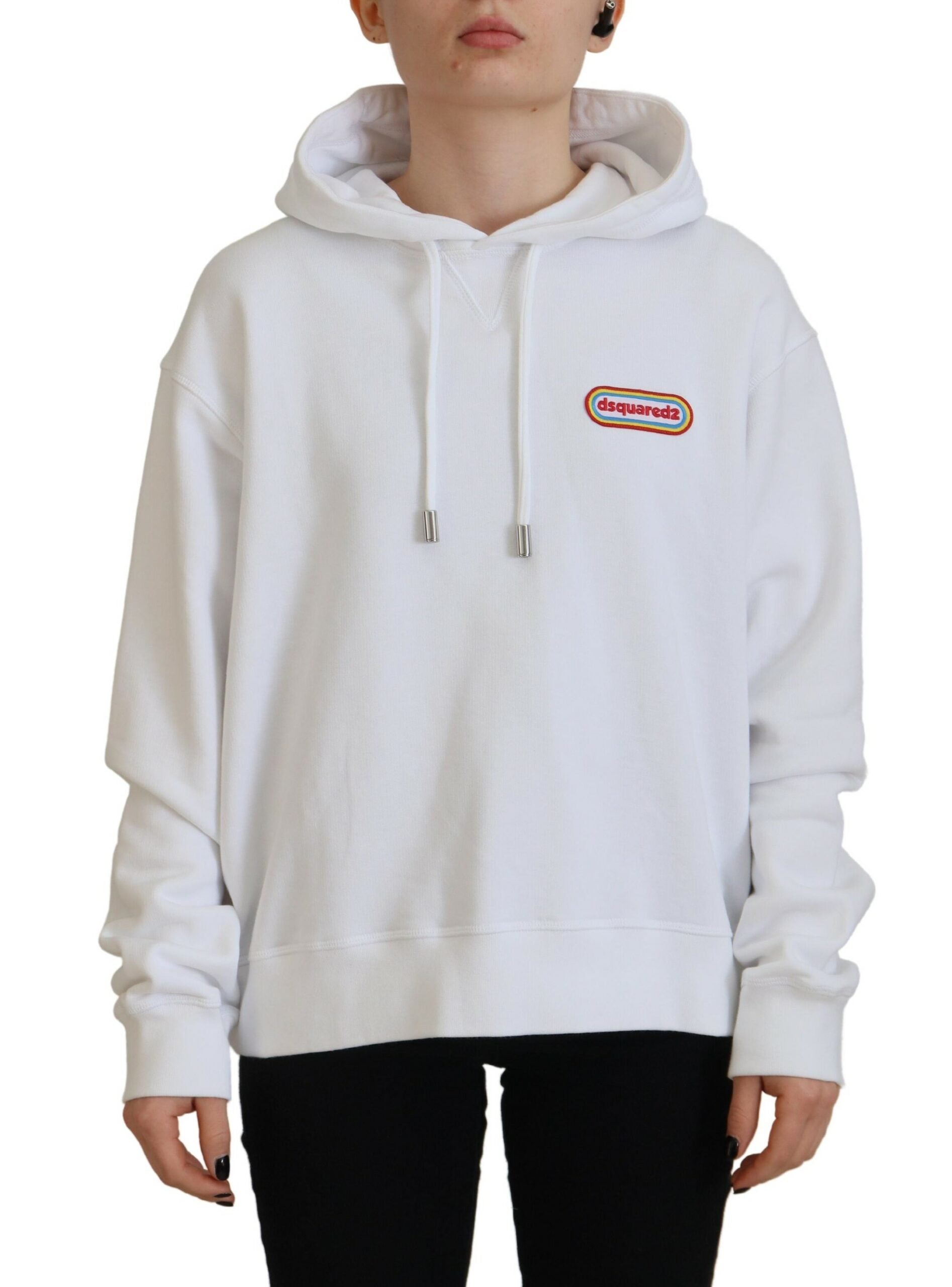 Sweat à capuche en coton avec logo blanc