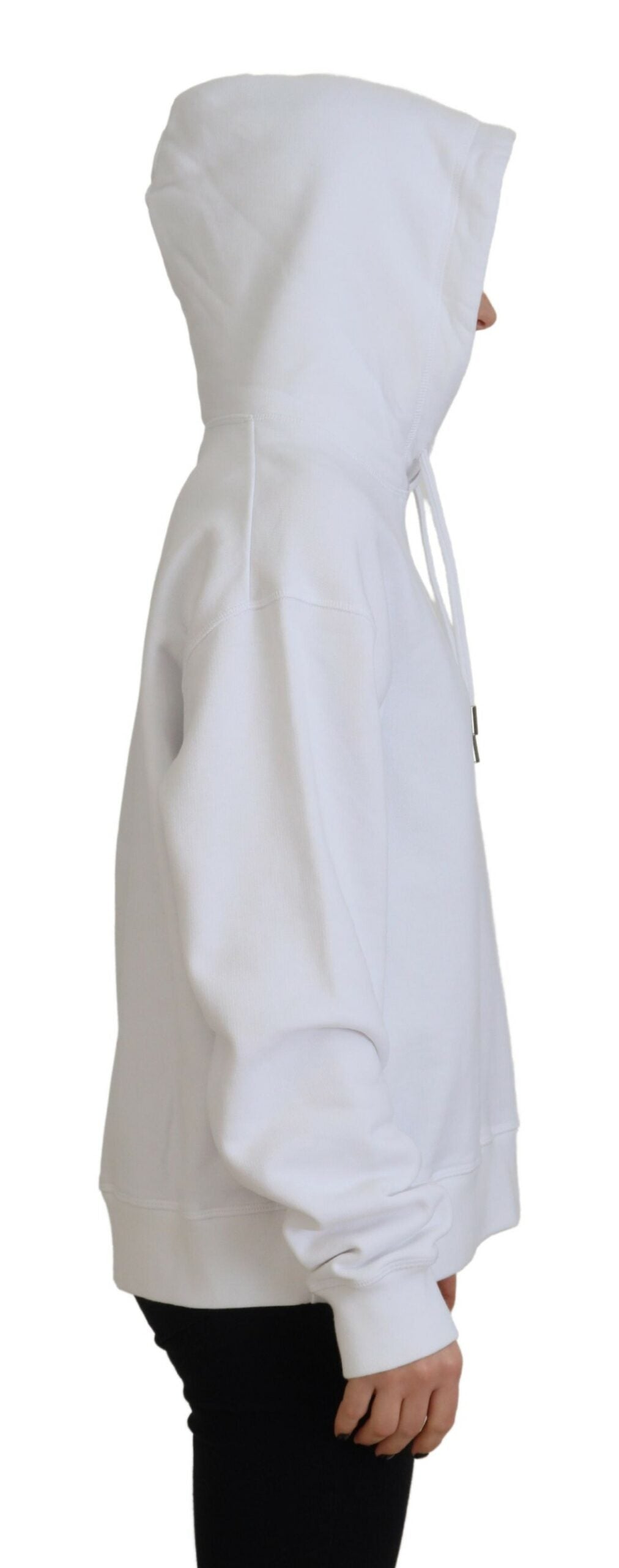 Sweat à capuche en coton avec logo blanc