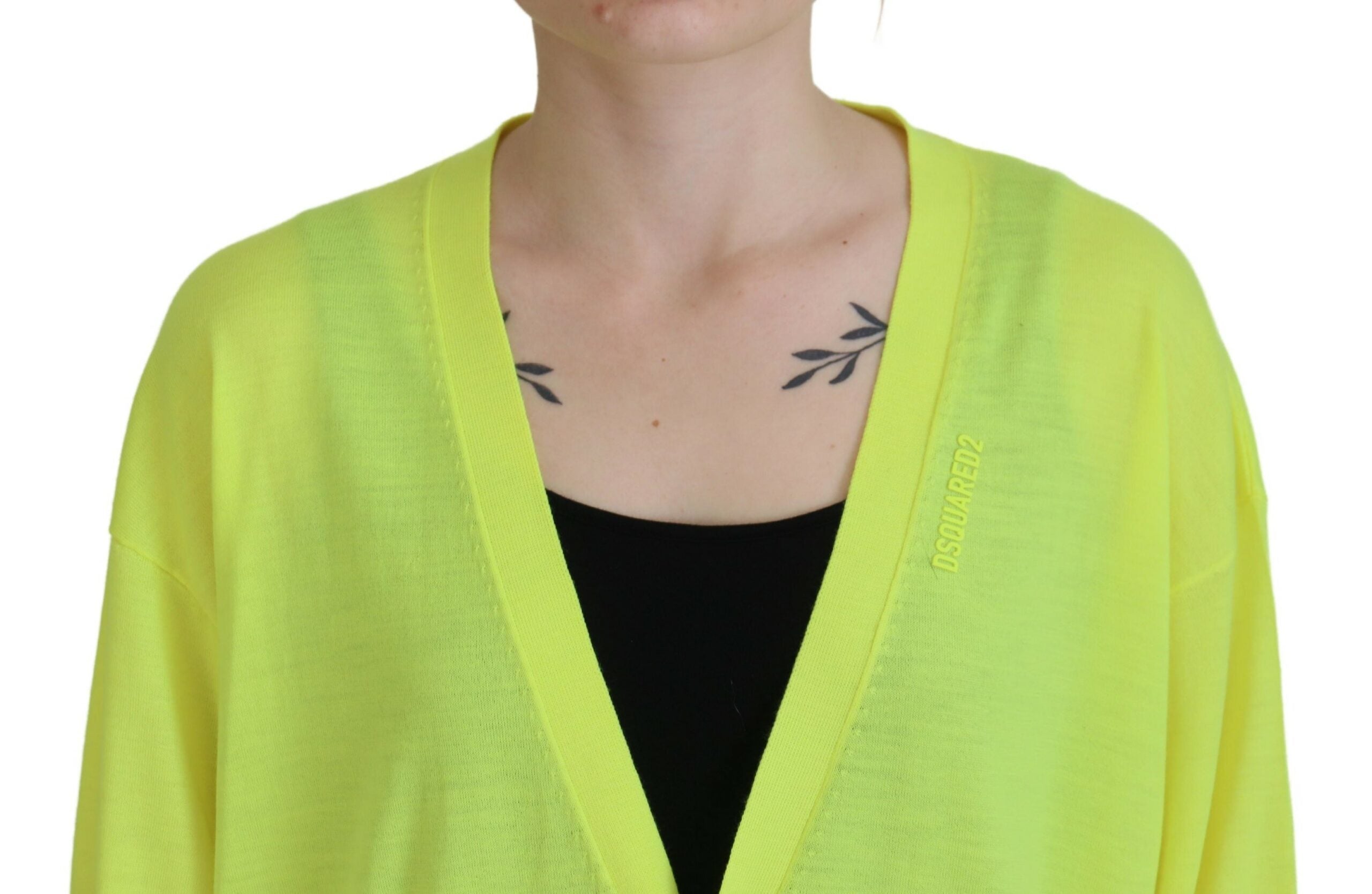 Gelber Wollstrick-Cardigan mit Knöpfen von DSQUARED2