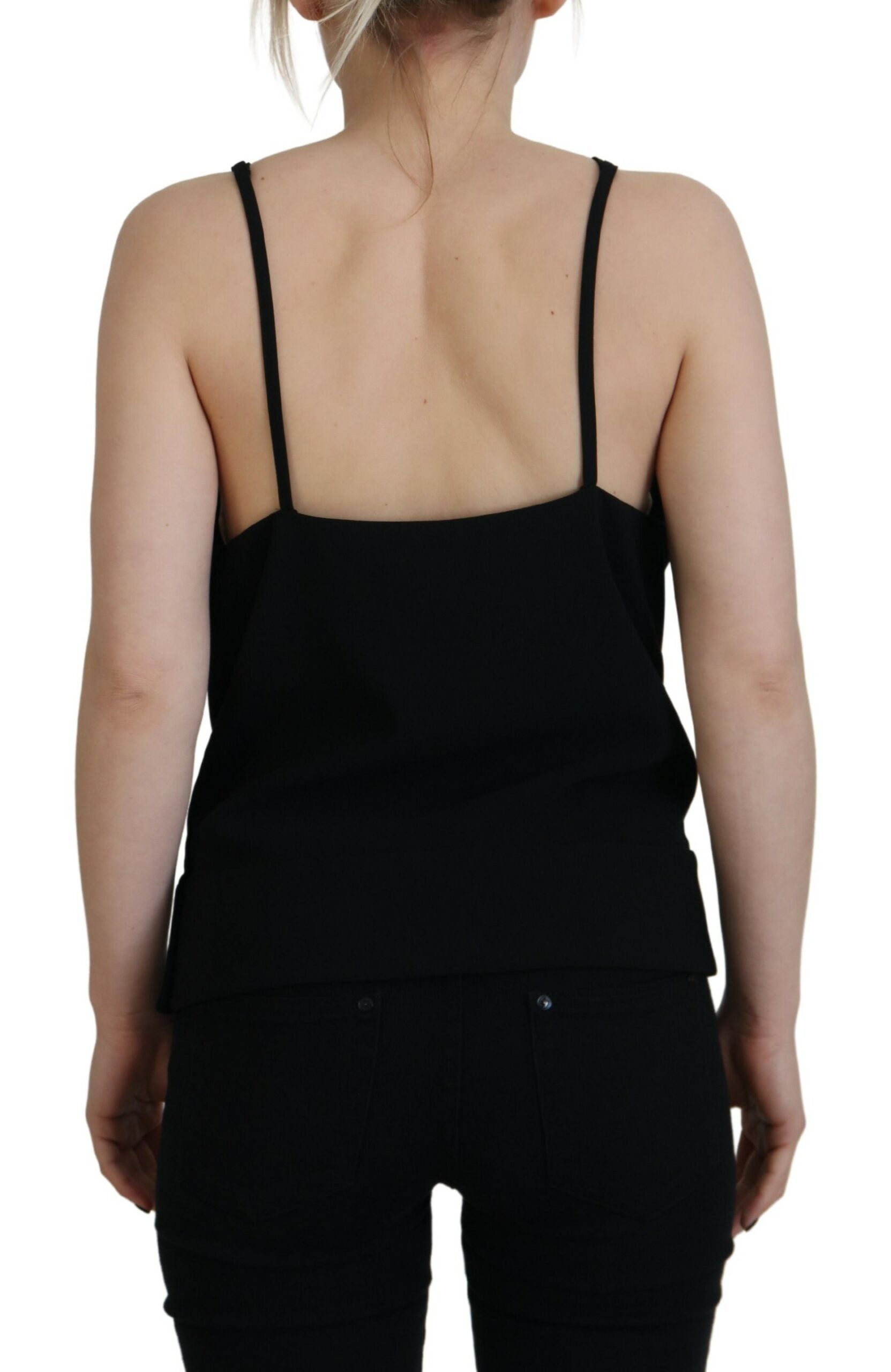 Débardeur noir sans manches Dsquared² à décolleté en V profond orné