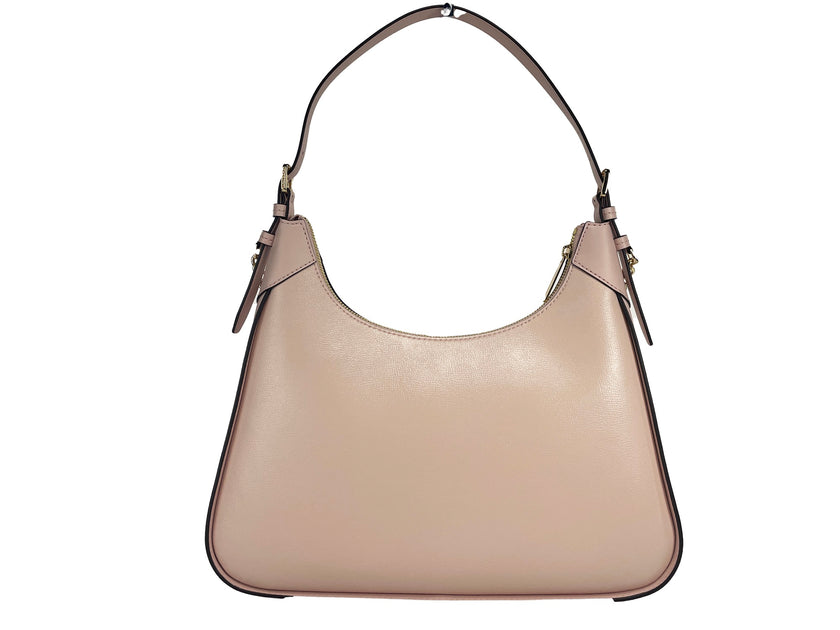Wilma Large Smooth Leather Chain Shoulder Bag Purse Powder BlushStyle: Michael Kors Wilma Large Chain Shoulder Bag (Powder Blush) Material: Smooth Leather Features: Inner Pocket, Zip Closure, Chain Accent, Lined Measures: 36.83 cm L x 30.48 cm H x 10.16 c