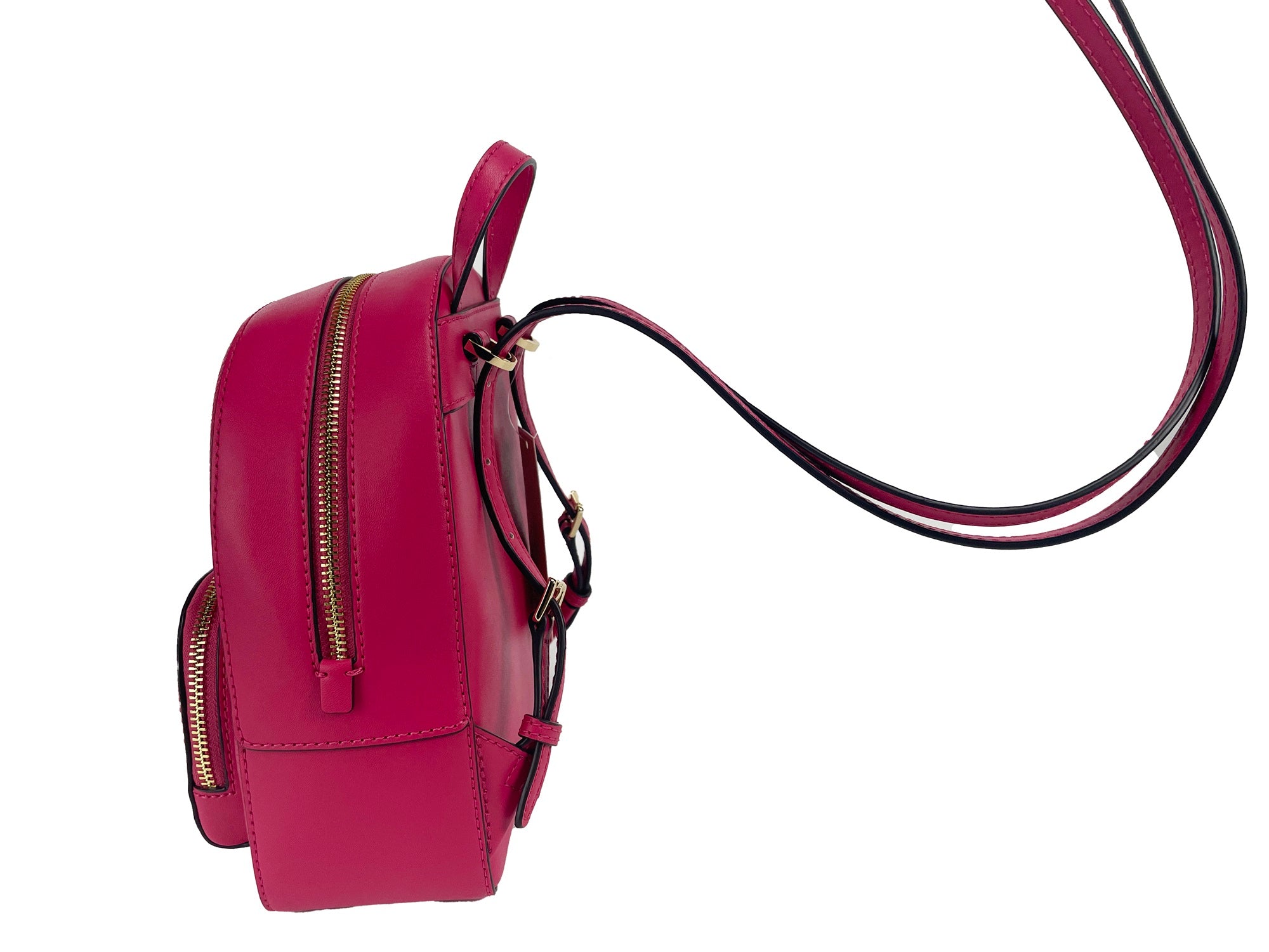Jaycee Mini XS Pebbled Leather Zip Pocket Backpack BagStyle: Michael Kors XS Jaycee Backpack (Electric Pink) Material: Pebbled Leather Features: Inner Slip Pockets, Top Handle, Adjustable Shoulder Straps, Convertible Straps, Jacquard Lining, Outer Zip Poc