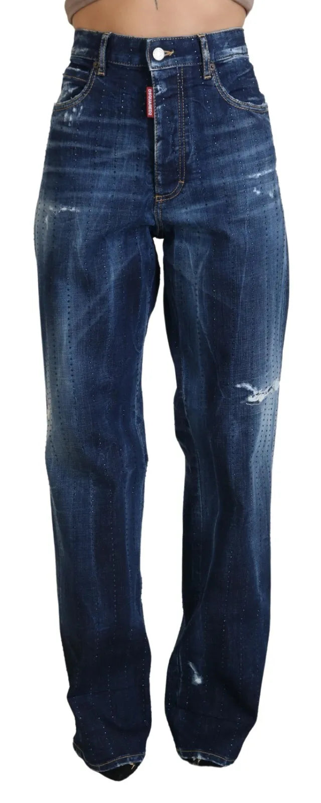 Jean droit taille haute bleu San Diego
