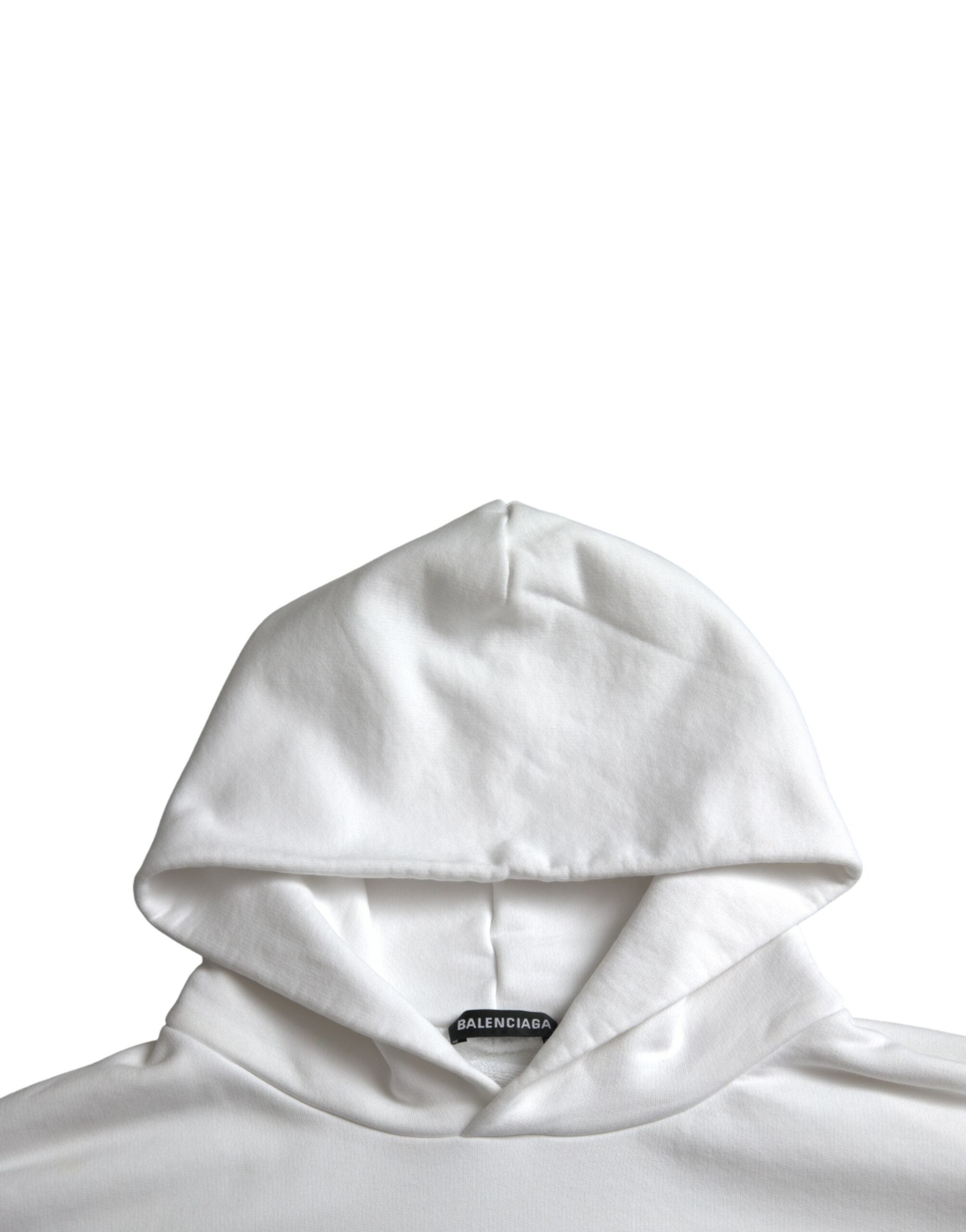Sweat-shirt à capuche blanc en coton avec logo