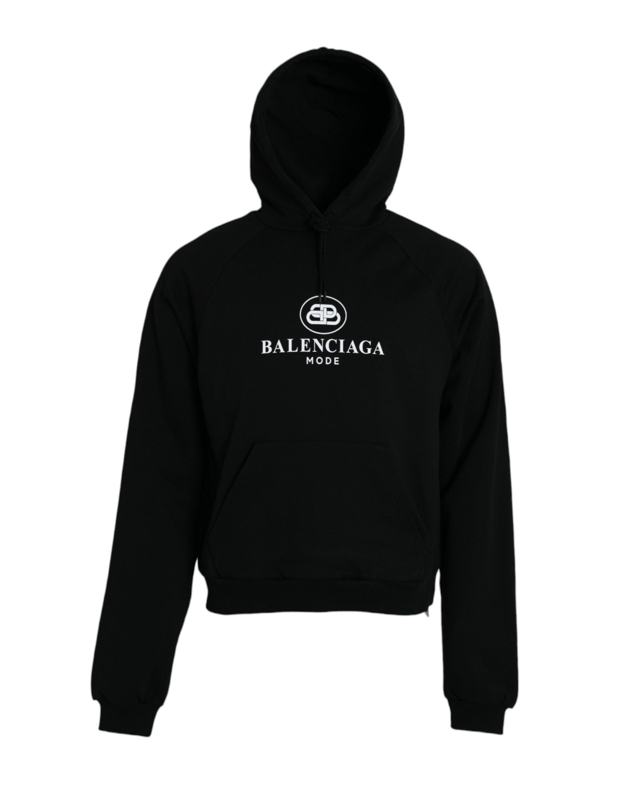 Sweat-shirt à capuche en coton noir avec logo