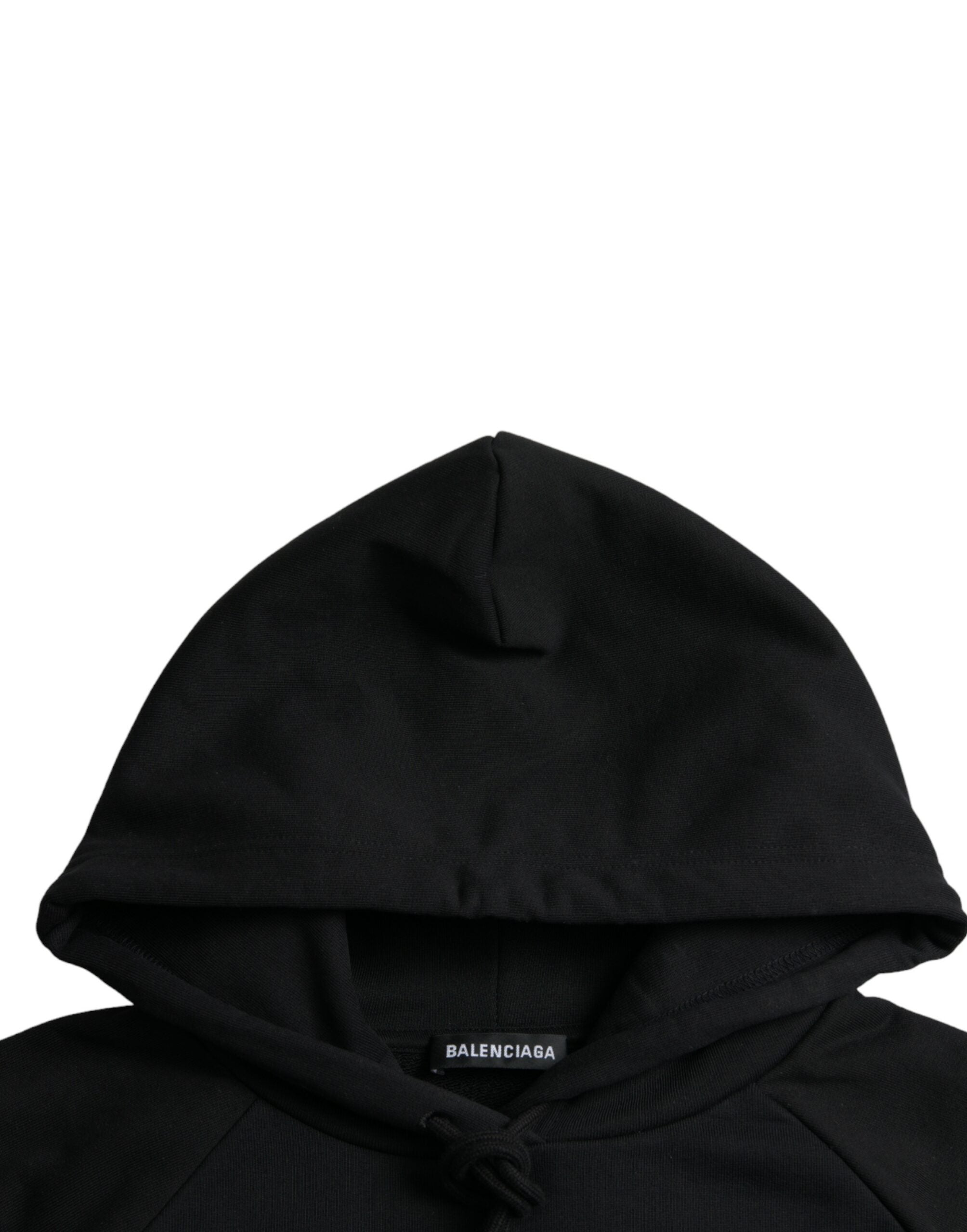 Schwarzes Kapuzen-Sweatshirt aus Baumwolle mit Logo