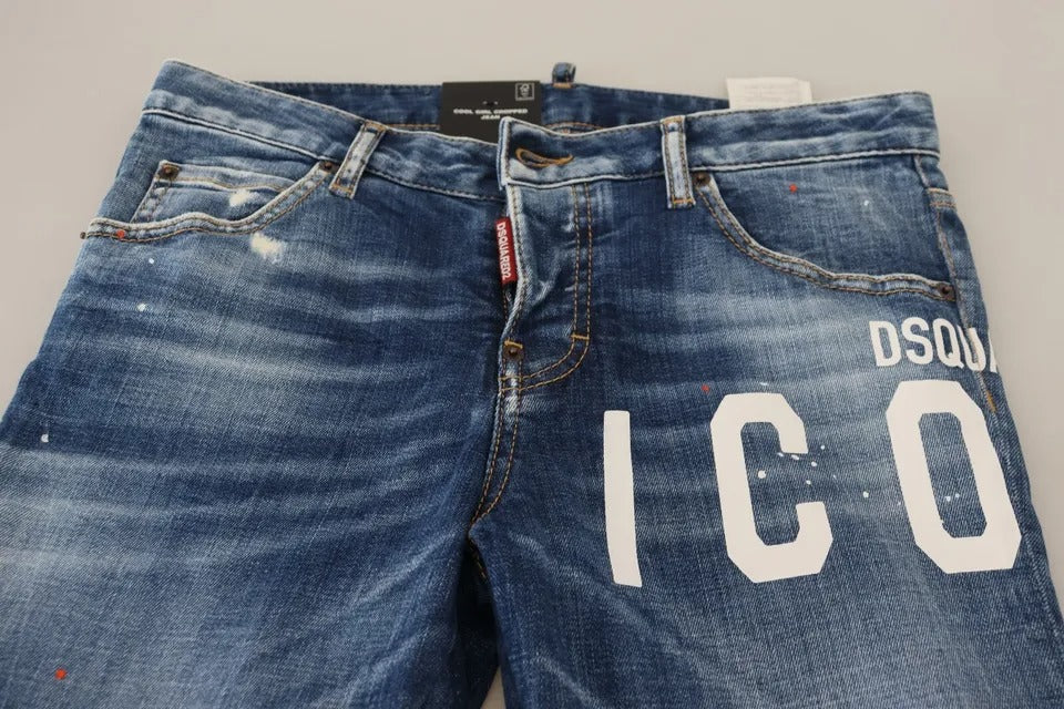 Jean court taille basse Blue Icon Cool Girl