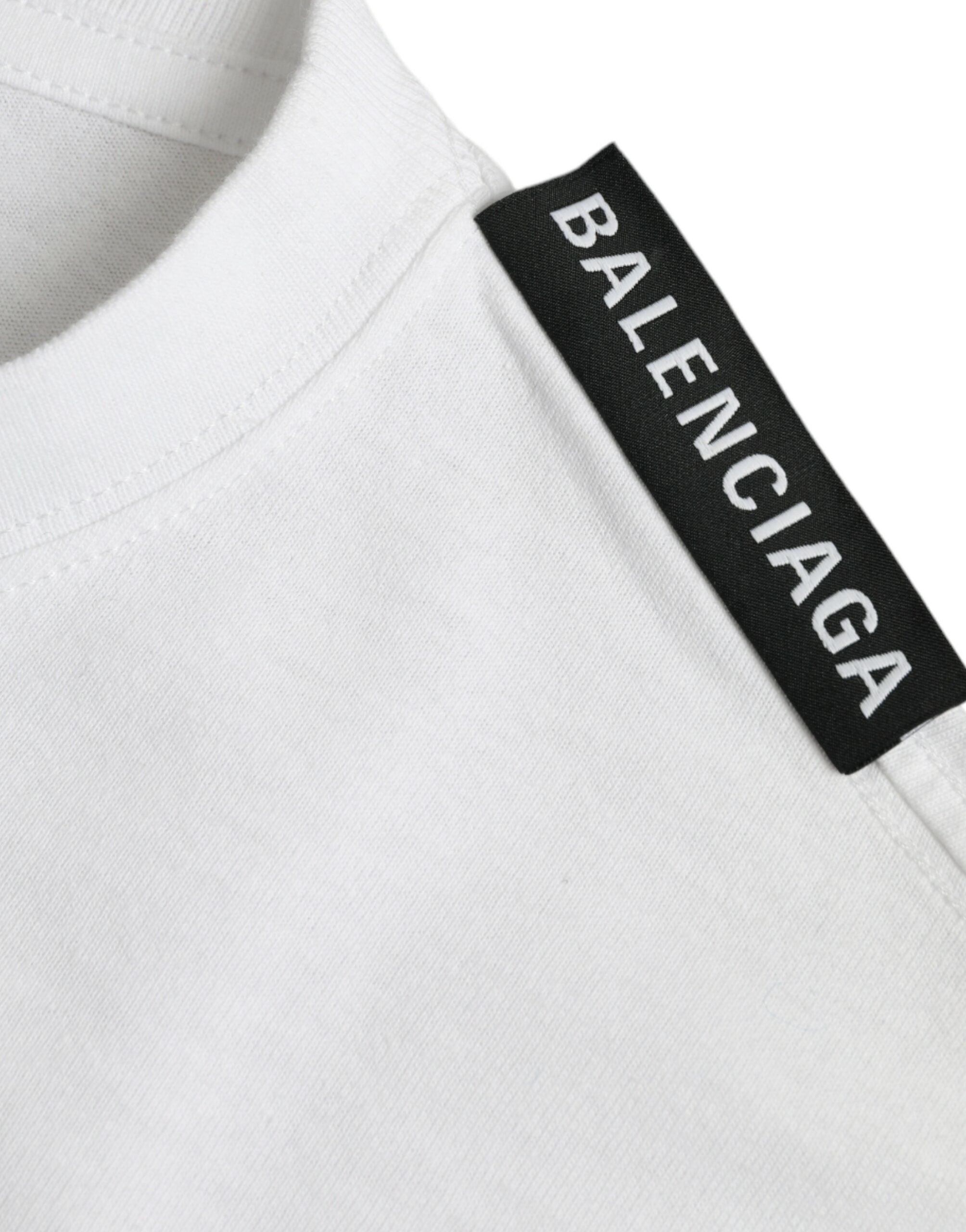 Off White Cotton Oversize Round Neck T-Shirt by Balenciaga