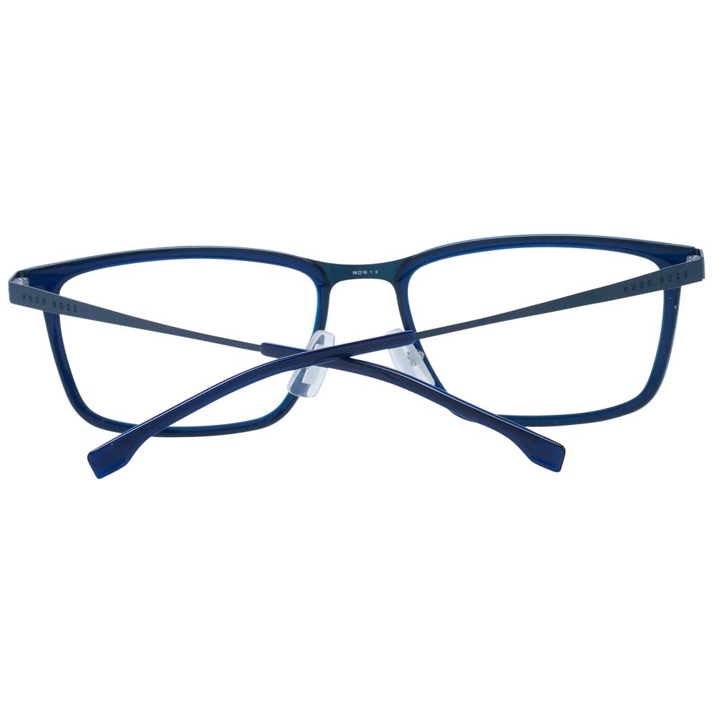 Blue Stainless Steel Glasses (Frames)Gender Men Main color Blue Frame color Blue Frame material Stainless Steel Rim Style Full-Rim Lenses Color Demo glasses Lenses Material Plastic Lenses Effect No Extra Lenses width 56 Size 56-18-150 Lenses Height 36 Bri