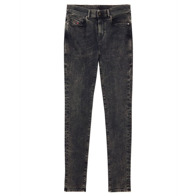 Black Cotton Men JeanElevate your wardrobe with the Diesel denim skinny jeans, epitomizing the fusion of edgy rock flair and 80s chic. These high-waisted, skintight marvels crafted from premium cotton and elastane promise a perfect blend of comfort with a