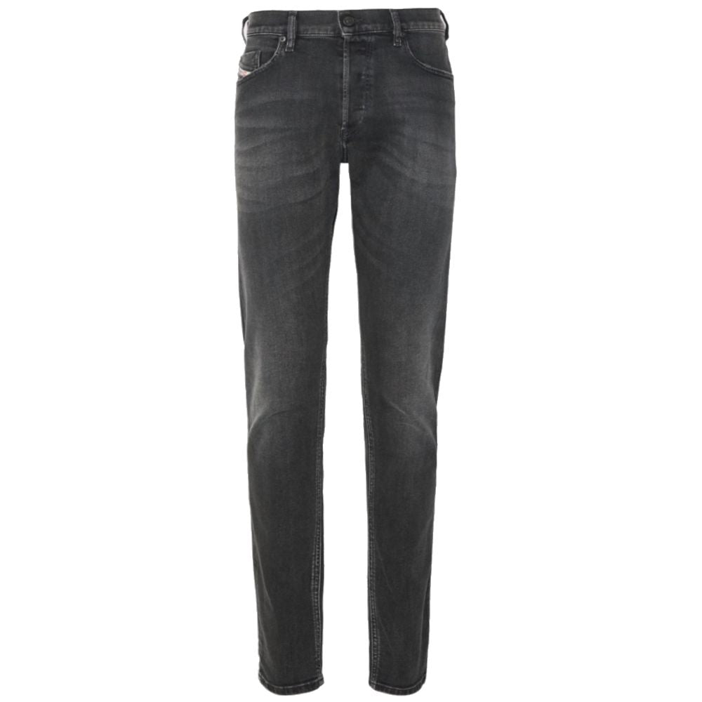 Black Cotton Men JeansTransform your wardrobe with the ultimate blend of comfort and style in these Diesel jeans. Crafted from premium cotton with just the right touch of elastane for a slight stretch, these faded black jeans are a must-have for any fashi