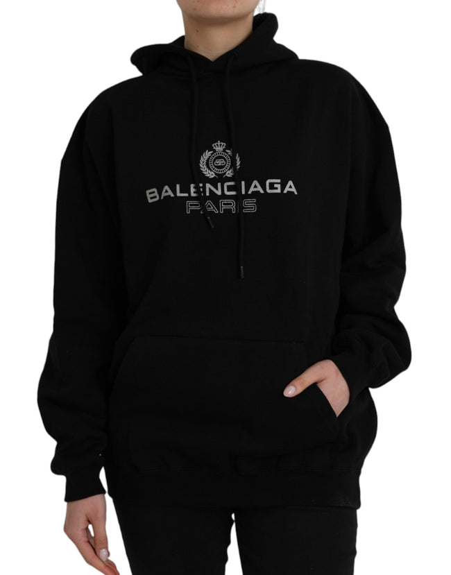 Black Cotton Logo Hooded Pullover Sweatshirt SweaterBALENCIAGA Absolutely stunning, 100% Authentic, brand new with tags BALENCIAGA hooded sweatshirt with logo print. Model: Pullover hooded sweater Colour: Black Material: 100% Cotton Logo details Made in P