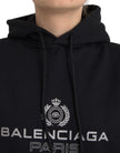 Black Cotton Logo Hooded Pullover Sweatshirt SweaterBALENCIAGA Absolutely stunning, 100% Authentic, brand new with tags BALENCIAGA hooded sweatshirt with logo print. Model: Pullover hooded sweater Colour: Black Material: 100% Cotton Logo details Made in P