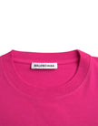 Pink Cotton Crew Neck Short Sleeves Tee T-shirtBALENCIAGA Absolutely stunning, 100% Authentic, brand new with tags BALENCIAGA cotton crew neck t-shirt. Model: Short sleeves crew neck t-shirt Colour: Pink Material: 100% Cotton Logo details Made in Portugal
