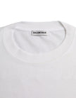 White Cotton Crew Neck Short Sleeves T-shirtBALENCIAGA Absolutely stunning, 100% Authentic, brand new with tags BALENCIAGA cotton crew neck t-shirt. Model: Short sleeves crew neck t-shirt Colour: White Material: 100% Cotton Logo details Made in PortugalWh