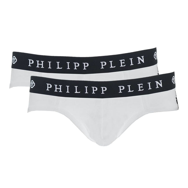 White Cotton Men Boxer ShortStep up your undergarment game with these exceptional Philipp Plein boxer shorts, where comfort meets luxury in a seamless blend. Designed to provide an unparalleled fit, these white boxer shorts feature the iconic Philipp Plei