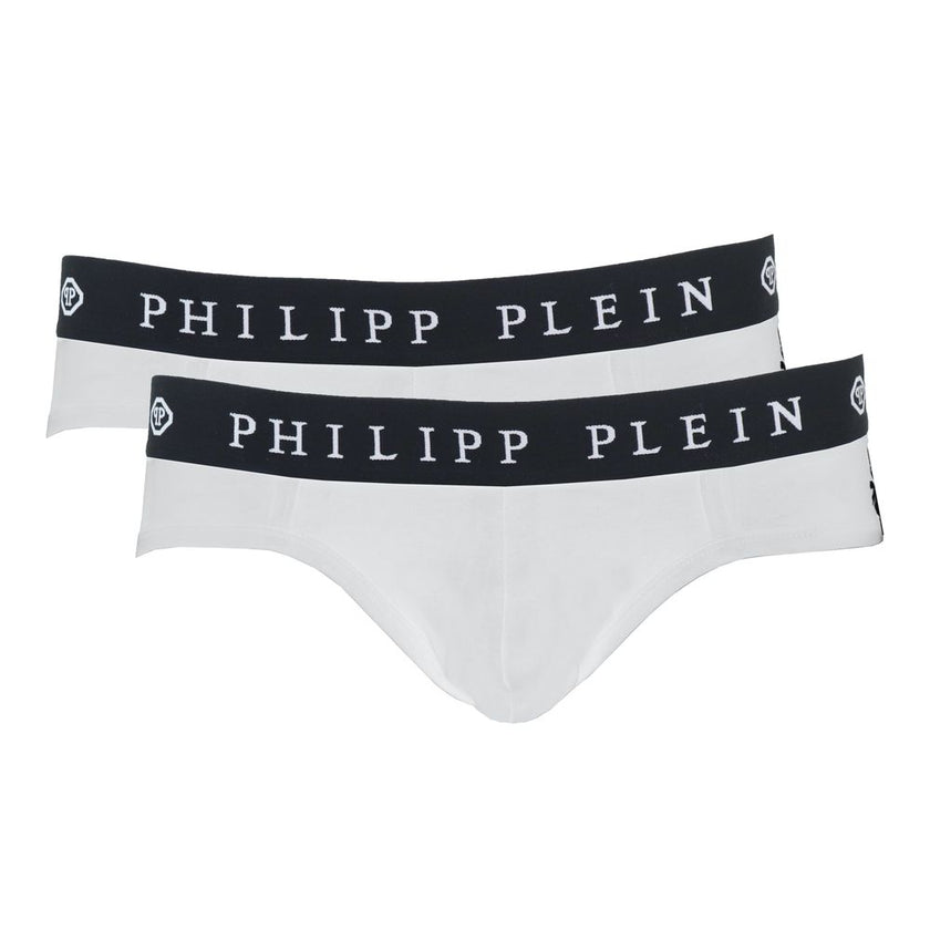 White Cotton Men Boxer ShortStep up your undergarment game with these exceptional Philipp Plein boxer shorts, where comfort meets luxury in a seamless blend. Designed to provide an unparalleled fit, these white boxer shorts feature the iconic Philipp Plei
