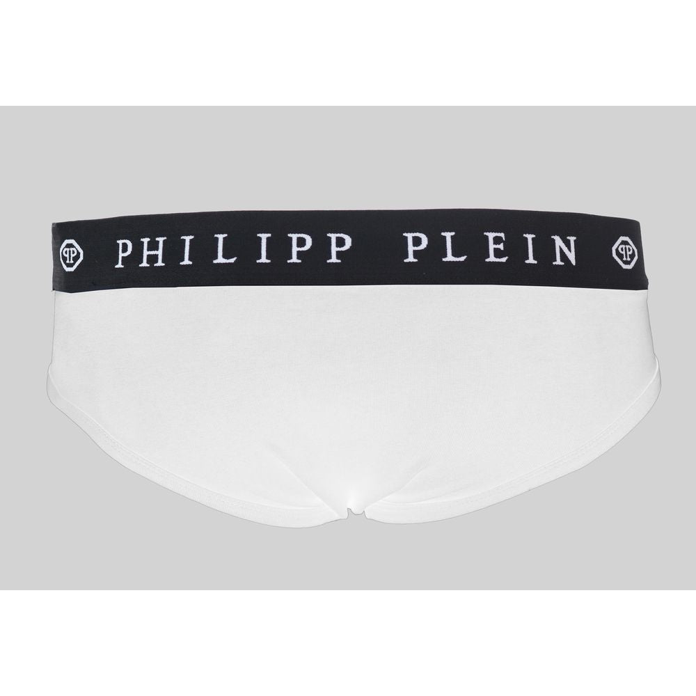 White Cotton Men Boxer ShortStep up your undergarment game with these exceptional Philipp Plein boxer shorts, where comfort meets luxury in a seamless blend. Designed to provide an unparalleled fit, these white boxer shorts feature the iconic Philipp Plei
