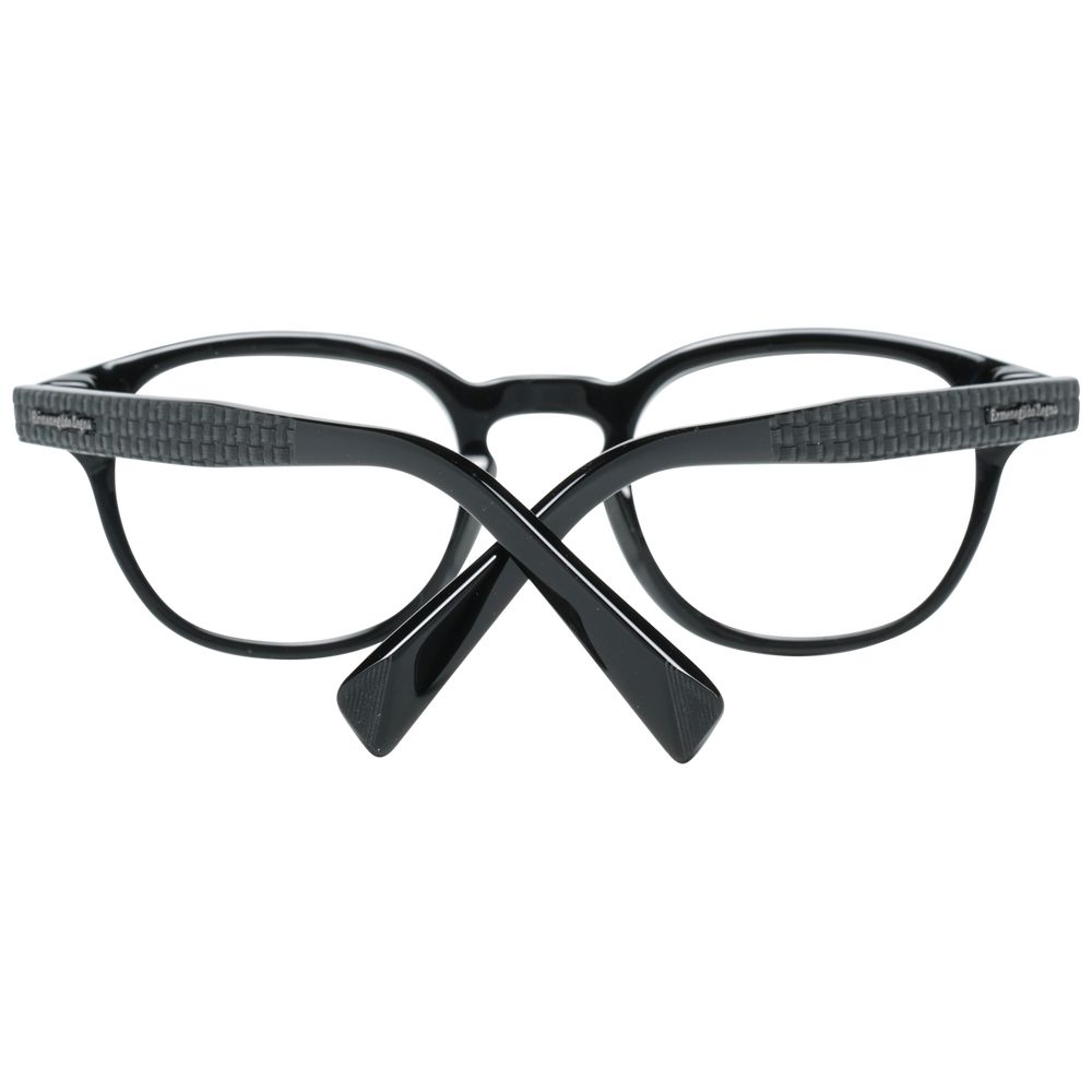 Black Synthetic Round Glasses with Full-Rim Frame