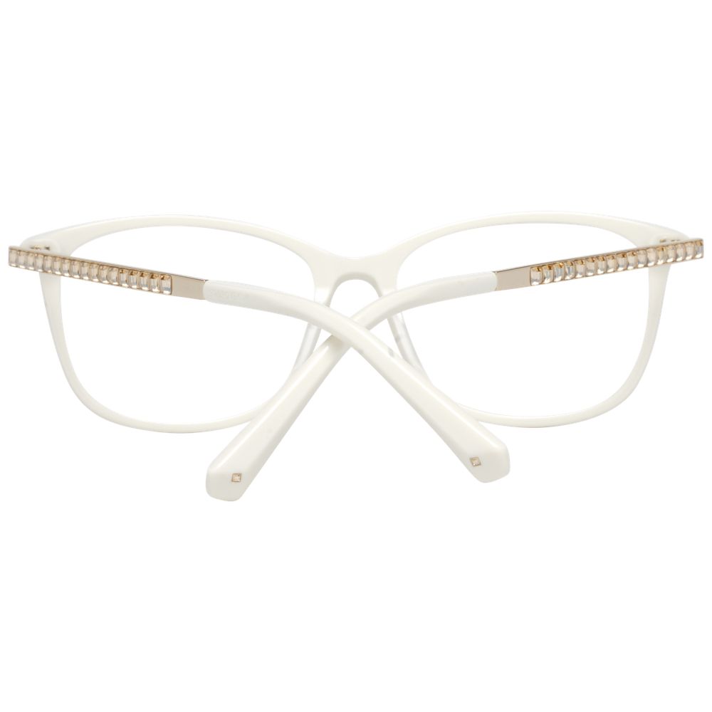 White Synthetic & Metal Women's Glasses with Swarovski Detail
