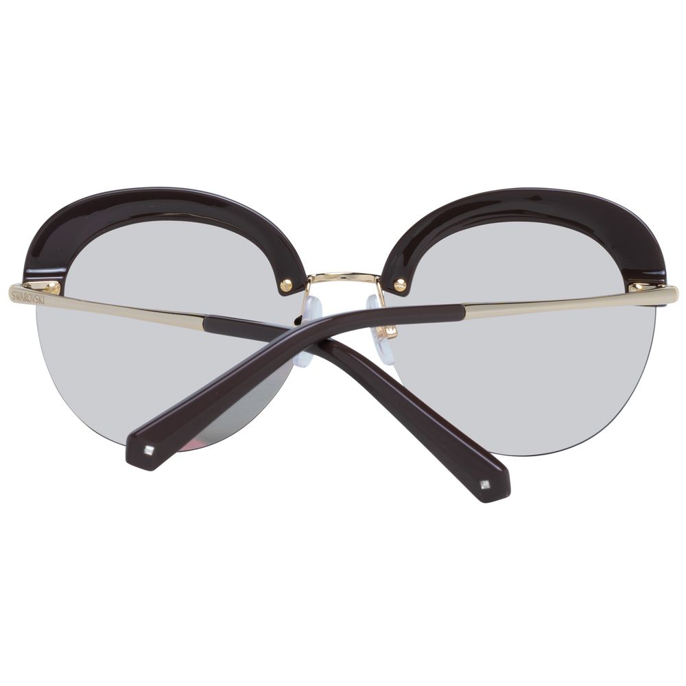 Gold Round Sunglasses with Synthetic Frame and Mirrored Lenses