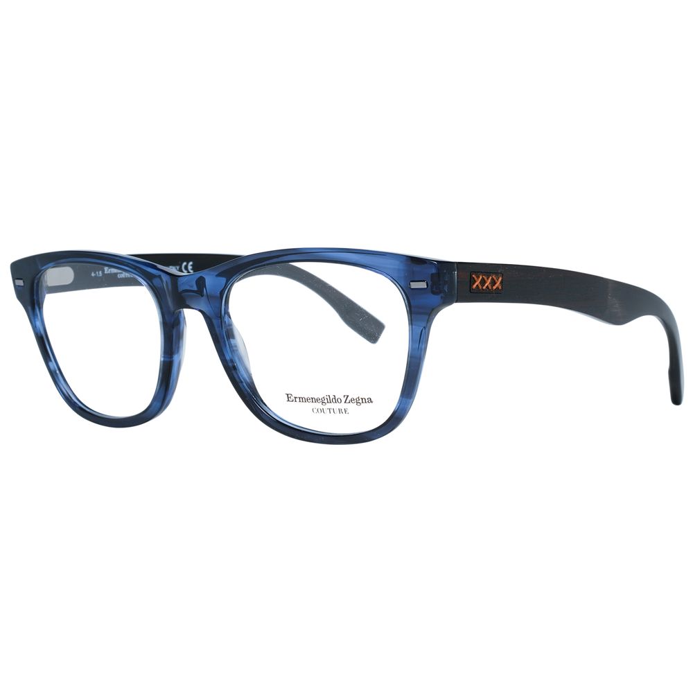 Blaue, vollüberspannte Brille aus Kunststoff mit Federgelenk von Ermenegildo Zegna