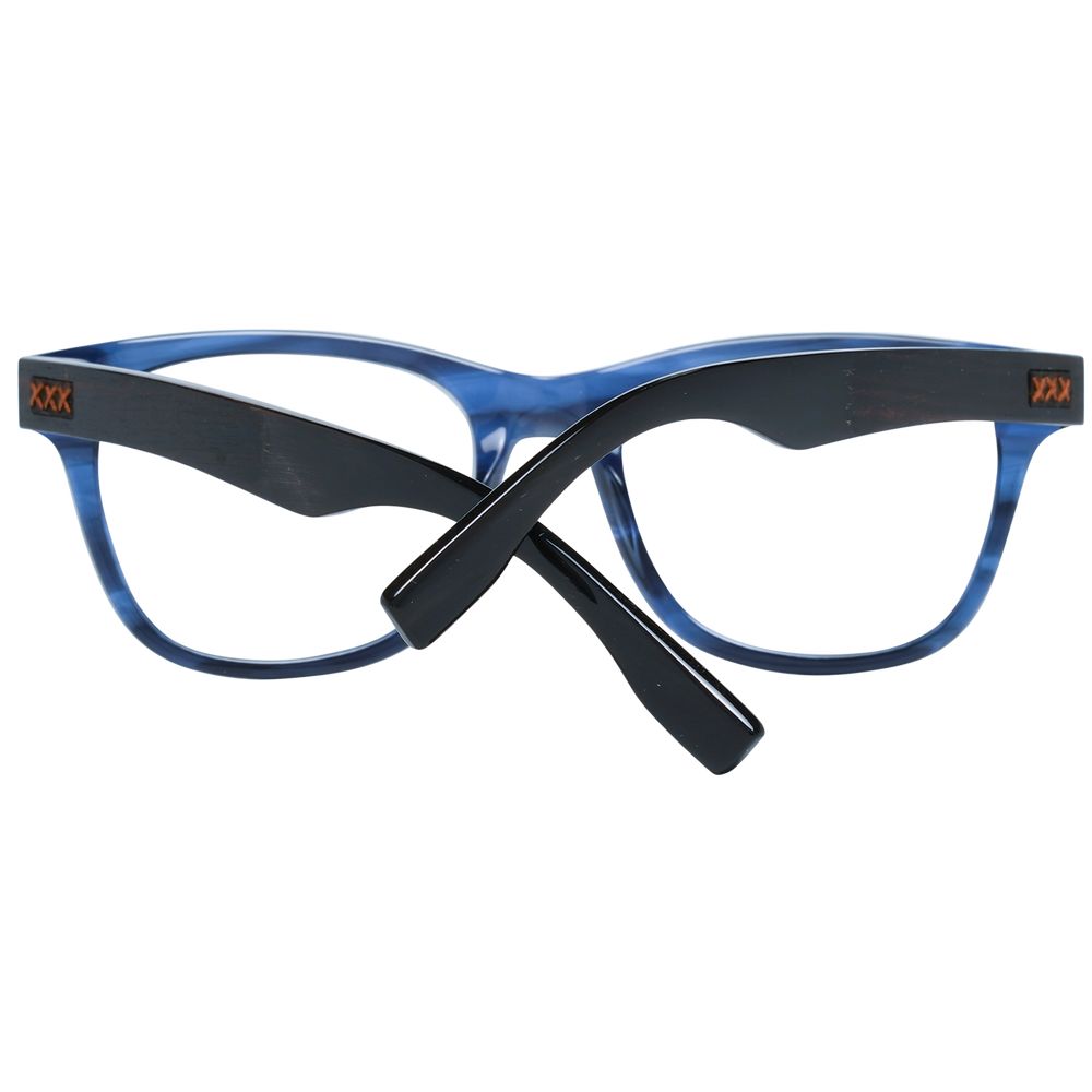 Blaue, vollüberspannte Brille aus Kunststoff mit Federgelenk von Ermenegildo Zegna
