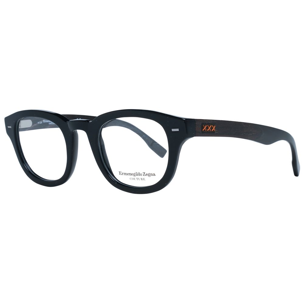 Schwarze runde Brille aus Kunststoff mit Vollrandfassung