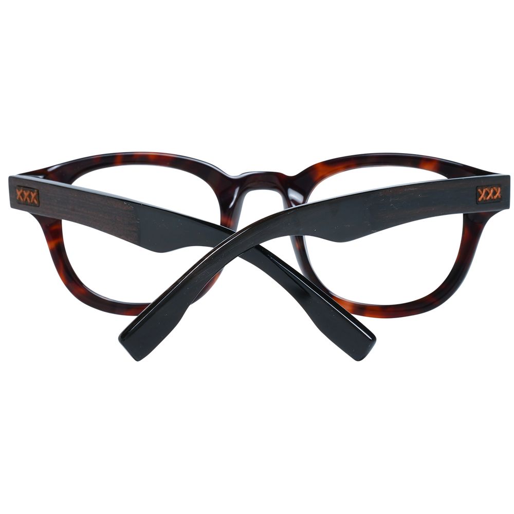 Braune, runde Vollrandbrille aus Kunststoff für Herren von Ermenegildo Zegna