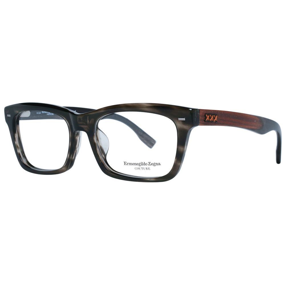 Grey Full-Rim Glasses with Synthetic Wood & Horn Frame