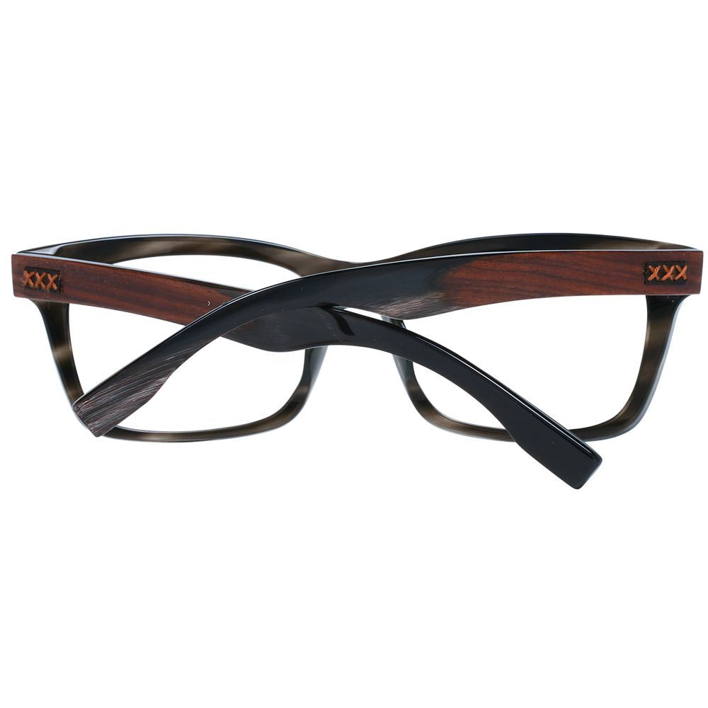 Grey Full-Rim Glasses with Synthetic Wood & Horn Frame