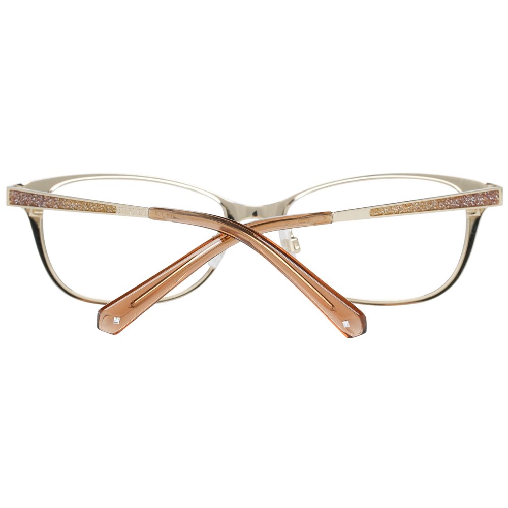 Gold Synthetic Frame Glasses with Full-Rim Design