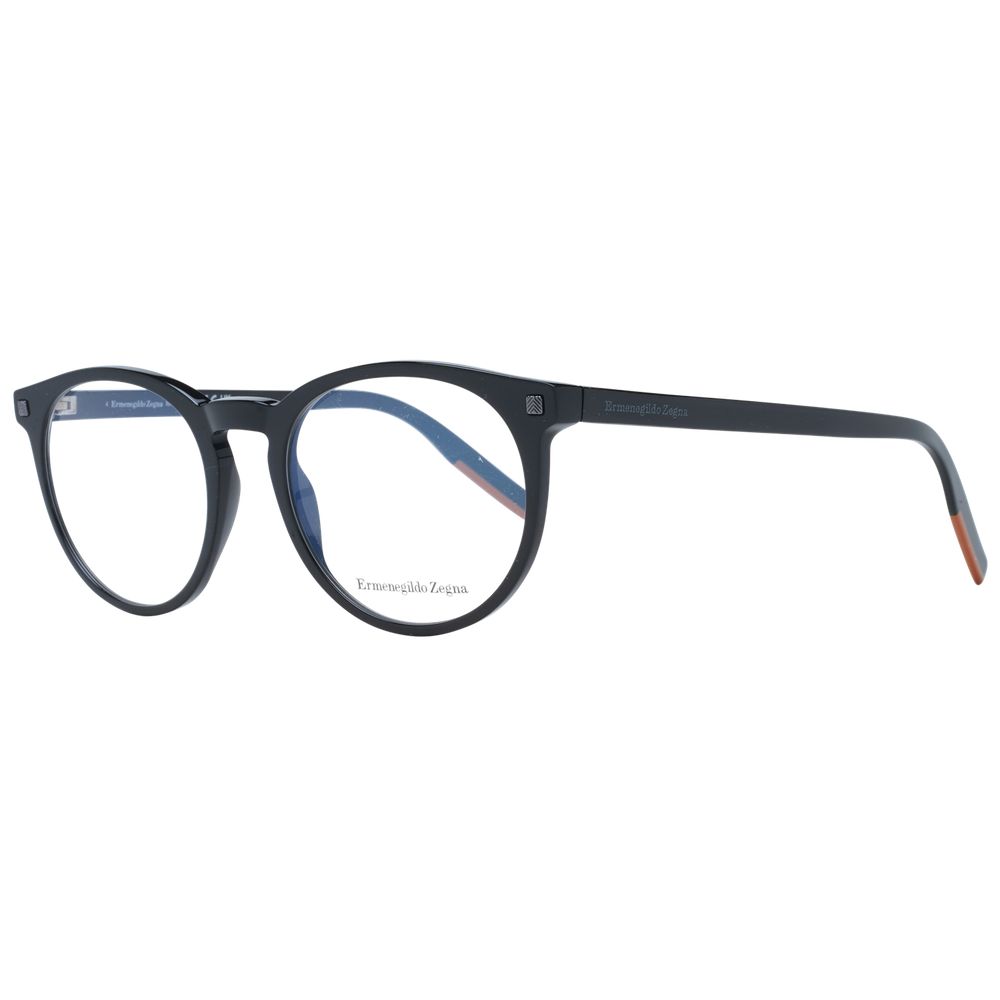 Schwarze Vollrand-Rundbrille aus Kunststoff für Herren