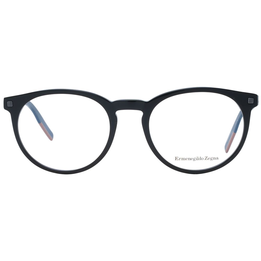 Schwarze Vollrand-Rundbrille aus Kunststoff für Herren