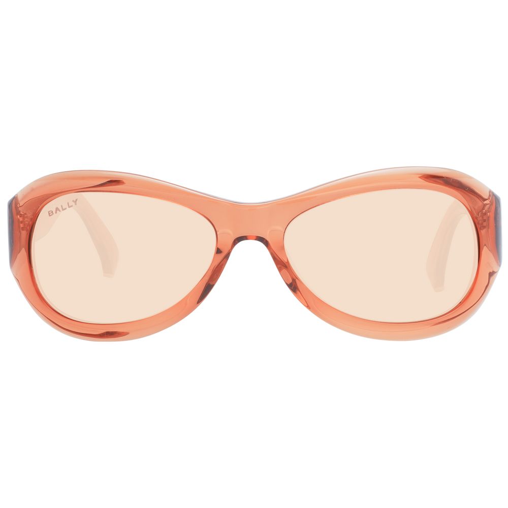 Brown Synthetic Sunglasses with Mirrored Orange Lenses