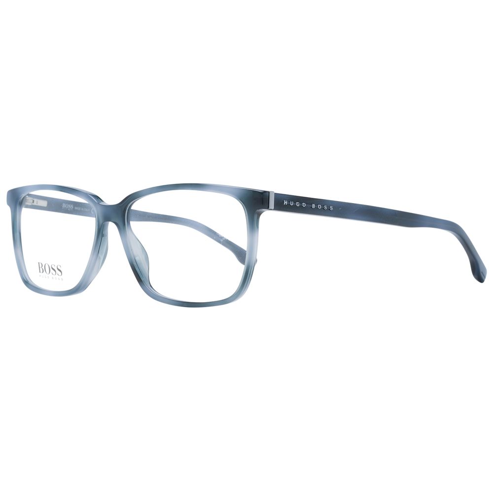 Blaue Vollrandbrille aus Kunststoff mit rechteckigem Rahmen