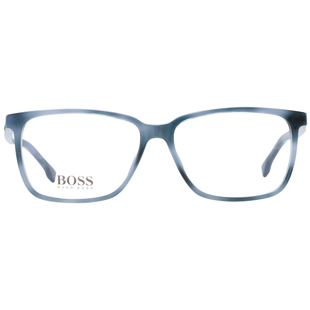 Blaue Vollrandbrille aus Kunststoff mit rechteckigem Rahmen