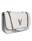 White Mini Nappa Leather Crossbody Shoulder BagVERSACE Absolutely stunning, 100% Authentic, brand new with tags VERSACE bags. Brand logo, solid color, crossbody strap, magnetic fastening. Model: Crossbody bag Material: 100% AOS, 100% PL Colour: White Pink