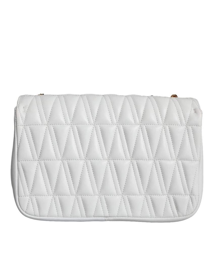 White Mini Nappa Leather Crossbody Shoulder BagVERSACE Absolutely stunning, 100% Authentic, brand new with tags VERSACE bags. Brand logo, solid color, crossbody strap, magnetic fastening. Model: Crossbody bag Material: 100% AOS, 100% PL Colour: White Pink