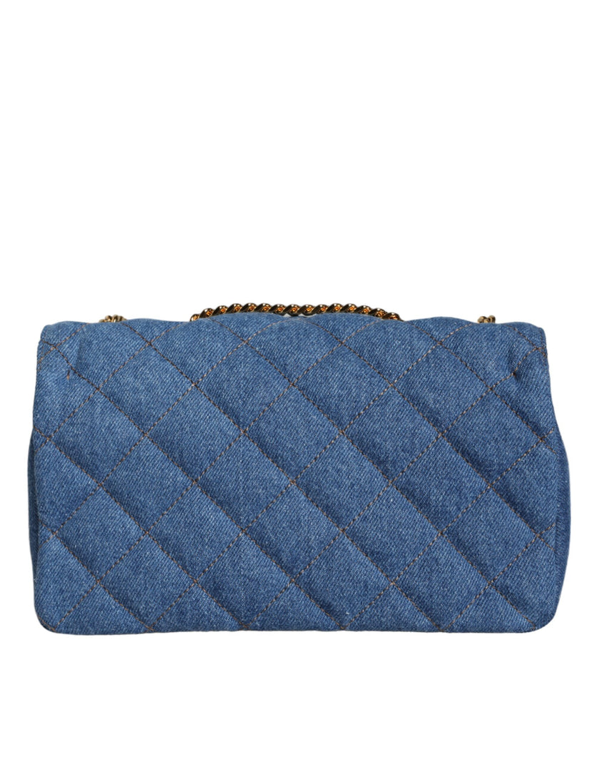Blue Quilted Denim Leather Crossbody Shoulder BagVERSACE Absolutely stunning, 100% Authentic, brand new with tags VERSACE bags. Brand logo, solid color, crossbody strap. Model: Crossbody bag Material: 100% AOS, 100% CO Colour: Blue Black inner lining with